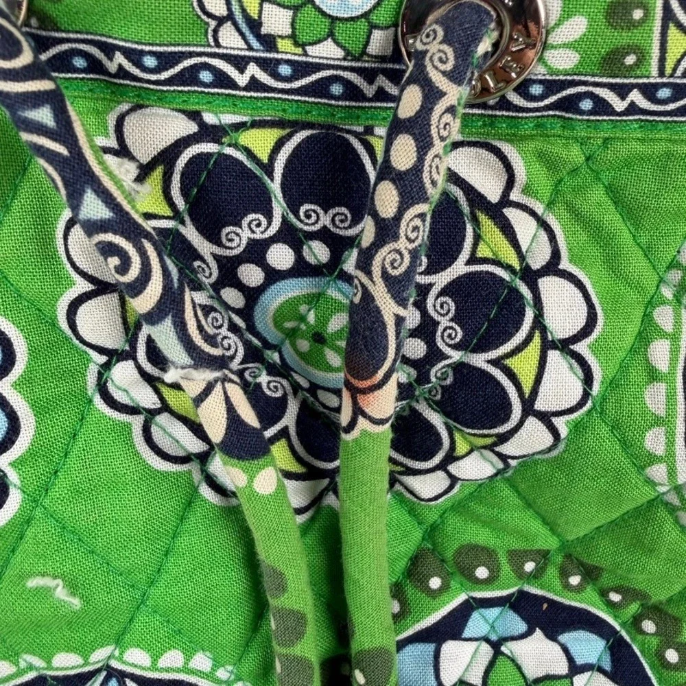 Vera Bradley Cupcake Green Quilted Cotton Drawstring Cinch Backpack Bag Retired